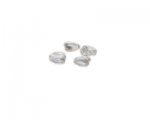 10mm White Stripe Pressed Glass Heart Bead, 6 beads 10mm White Stripe Pressed Glass Heart Bead, 6 beads
