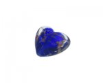 34mm Blue Foil Lampwork Heart Glass Bead 34mm Blue Foil Lampwork Heart Glass Bead