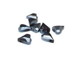 (image for) 12 x 10mm Gunmetal Electroplated Glass Heart Bead, 8 beads