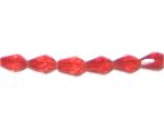 10 x 6mm Strawberry Red Faceted Drop Glass Bead, 13" string 10 x 6mm Strawberry Red Faceted Drop Glass Bead, 13" string