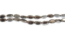 (image for) 8 x 6mm Silver Electroplated Twisted Oval Glass Bead, 14" string