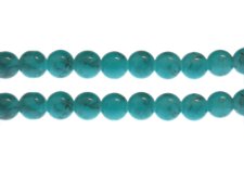 (image for) 10mm Aqua Marble-Style Glass Bead, approx. 22 beads