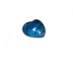 28mm Deep Turq. Foil Heart Handmade Lampwork Glass Bead 28mm Deep Turq. Foil Heart Handmade Lampwork Glass Bead