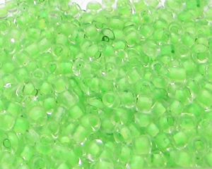 (image for) 11/0 Neon Green Inside-Color Glass Seed Bead, 1oz. Bag
