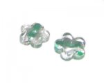 18mm Green Foil Flower Lampwork Glass Bead, 6 beads 18mm Green Foil Flower Lampwork Glass Bead, 6 beads