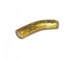 38 x 10mm Gold Inside-Foil Curved Tube Handmade Lampwork Bead 38 x 10mm Gold Inside-Foil Curved Tube Handmade Lampwork Bead