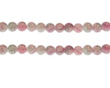 (image for) 8mm Dusty Pink/Gray Duo-Style Glass Bead, approx. 37 beads