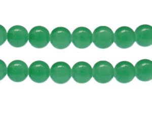 (image for) 12mm Fern Jade-Style Glass Bead, approx. 18 beads