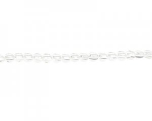 4mm Crystal Flat Round Pressed Glass Bead, 13" string