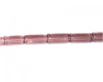 10 x 4mm Plum Pressed Glass Tube Bead, 13" string 10 x 4mm Plum Pressed Glass Tube Bead, 13" string