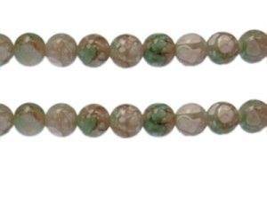 (image for) 10mm Jungle Swirl Marble-Style Glass Bead, approx. 17 beads