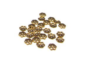 (image for) 6mm Gold Metal Bead Cap, approx. 20 caps