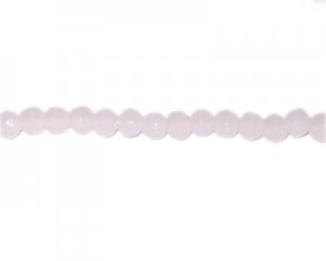 6mm Pink Faceted Round Semi-Opaque Bead, 12" string