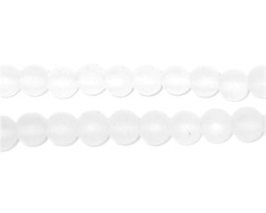 (image for) 6mm White Sea/Beach-Style Glass Bead, approx. 71 beads
