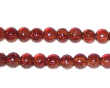 (image for) 6mm Dark Brown Round Crackle Glass Bead, approx. 74 beads