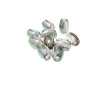 (image for) 10 x 8mm Silver Luster Glass Oval Bead, 10 beads, large hole