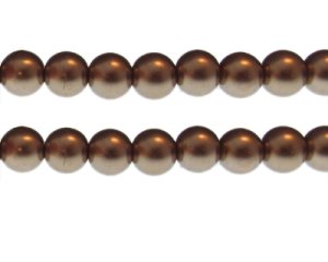 (image for) 12mm Latte Glass Pearl Bead, approx. 18 beads