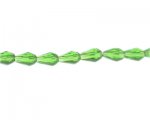 10 x 6mm Green Faceted Drop Glass Bead, 13" string 10 x 6mm Green Faceted Drop Glass Bead, 13" string