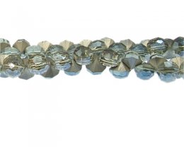 (image for) 8mm Silver Half-Bicone Faceted Glass Bead, 20" string
