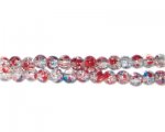 6mm 4th of July Crackle Season Glass Bead, approx. 73 beads
