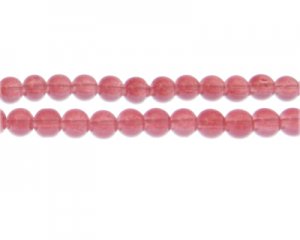 8mm Raspberry Jade-Style Glass Bead, approx. 55 beads