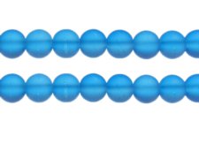 (image for) 12mm Turquoise Sea/Beach-Style Glass Bead, approx. 13 beads