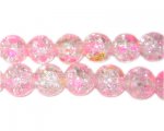 10mm Rose Water Crackle Season Glass Bead, approx. 22 beads