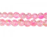 8mm Rose Water Crackle Season Glass Bead, approx. 55 beads
