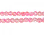 6mm Rose Water Crackle Season Glass Bead, approx. 73 beads