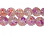 12mm Violet Flame Crackle Season Glass Bead, approx. 19 beads 12mm Violet Flame Crackle Season Glass Bead, approx. 19 beads