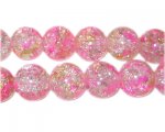 12mm Rose Water Crackle Season Glass Bead, approx. 18 beads