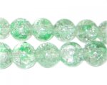 12mm Greenbrier Crackle Spray Glass Bead, approx. 18 beads 12mm Greenbrier Crackle Spray Glass Bead, approx. 18 beads