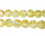 10mm Buttercup Crackle Spray Glass Bead, approx. 21 beads 10mm Buttercup Crackle Spray Glass Bead, approx. 21 beads