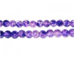 6mm Lavender Crackle Spray Glass Bead, approx. 72 beads