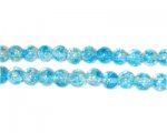 6mm Bluebell Crackle Spray Glass Bead, approx. 72 beads