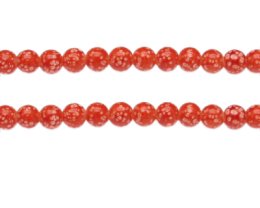 (image for) 8mm Orange Spot Marble-Style Glass Bead, approx. 38 beads