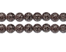 (image for) 12mm Brown Spot Marble-Style Glass Bead, approx. 14 beads