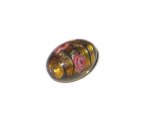 24 x 18mm Gold Floral Foil Oval Handmade Lampwork Glass Bead 24 x 18mm Gold Floral Foil Oval Handmade Lampwork Glass Bead