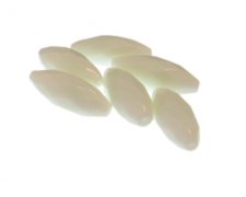 (image for) 20 x 12mm White Faceted Bicone Glass Bead, 6 beads