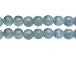 (image for) 12mm Deep Silver Crackle Glass Bead, approx. 18 beads