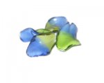 28 x 18mm Apple Green / Blue Twirl Lampwork Bead, 4 beads 28 x 18mm Apple Green / Blue Twirl Lampwork Bead, 4 beads
