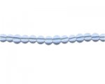 6mm Sky Blue Pressed Glass Bead, 14" string 6mm Sky Blue Pressed Glass Bead, 14" string