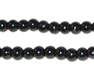 (image for) 6mm Round Black Glass Pearl Bead, approx. 78 beads