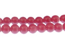 (image for) 12mm Rosy Red Jade-Style Glass Bead, approx. 18 beads