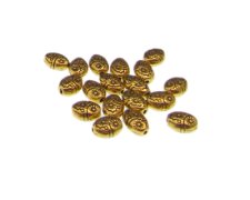 (image for) 8 x 6mm Gold Metal Oval Spacer Bead, approx. 20 beads
