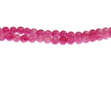 (image for) 6mm Fuchsia Marble-Style Glass Bead, approx. 70 beads