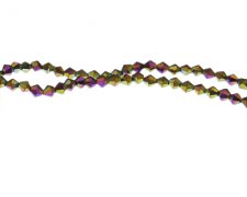 (image for) 4mm Luster Electroplated Bicone Glass Bead, 16" string