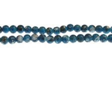 (image for) 6mm Turquoise Swirl Marble-Style Glass Bead, approx. 45 beads