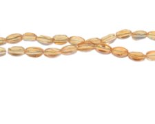 (image for) 8 x 6mm Peach Electroplated Twisted Oval Glass Bead, 12" string