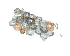 (image for) Approx. 1oz. x 8-10mm Silver/Apricot Glass Bead Mix